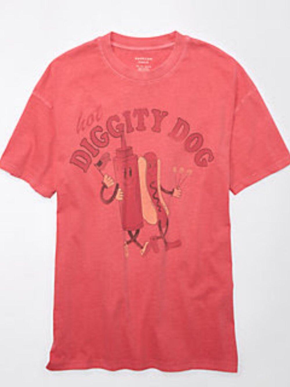AE Oversized Fourth Of July Graphic Red Hot Diggity Dog T-Shirt  Large/X-Large